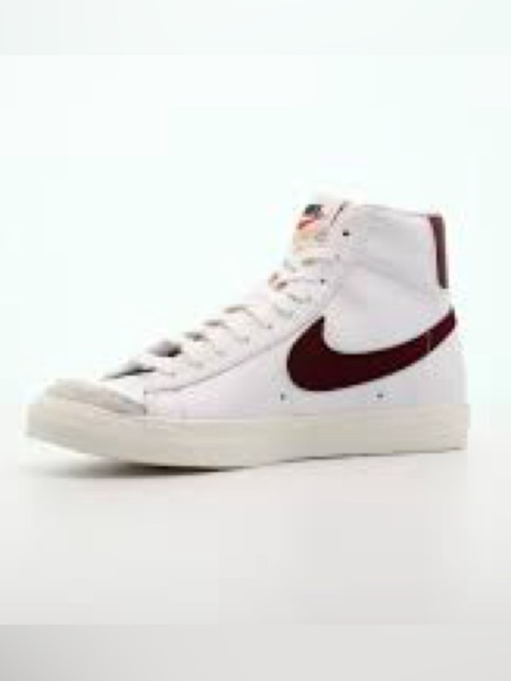 Nike Blazer Mid 77 Vintage White Leather Burgundy Suede Sneakers Mens Size 12